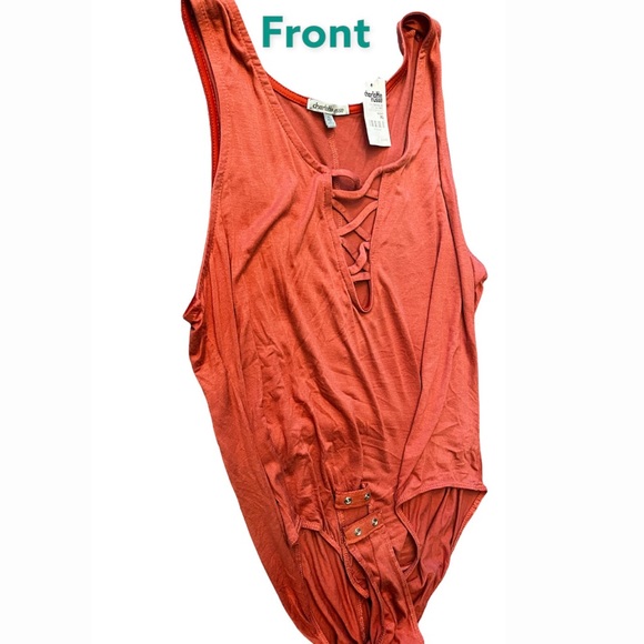 Charolette Russe Women’s bodysuit peach orange clip on  XL - Picture 1 of 4